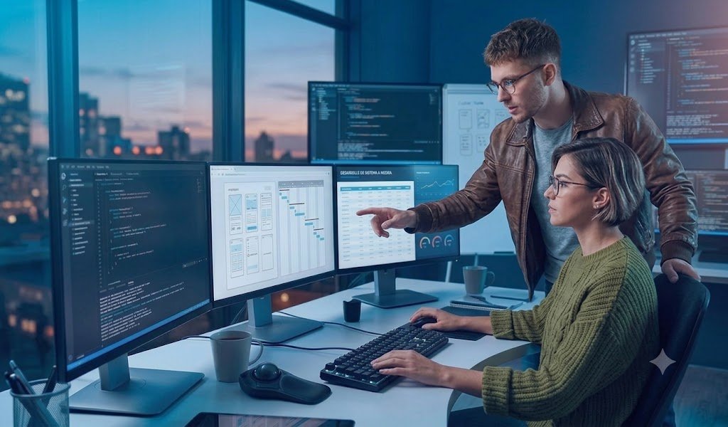 Equipo trabajando en soluciones digitales